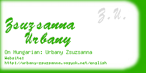 zsuzsanna urbany business card